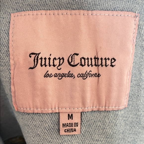 JUICY COUTURE LOGO RHINESTONE CROP DENIM VEST DENIM BLUE SIZE MEDIUM NWT - Picture 8 of 10